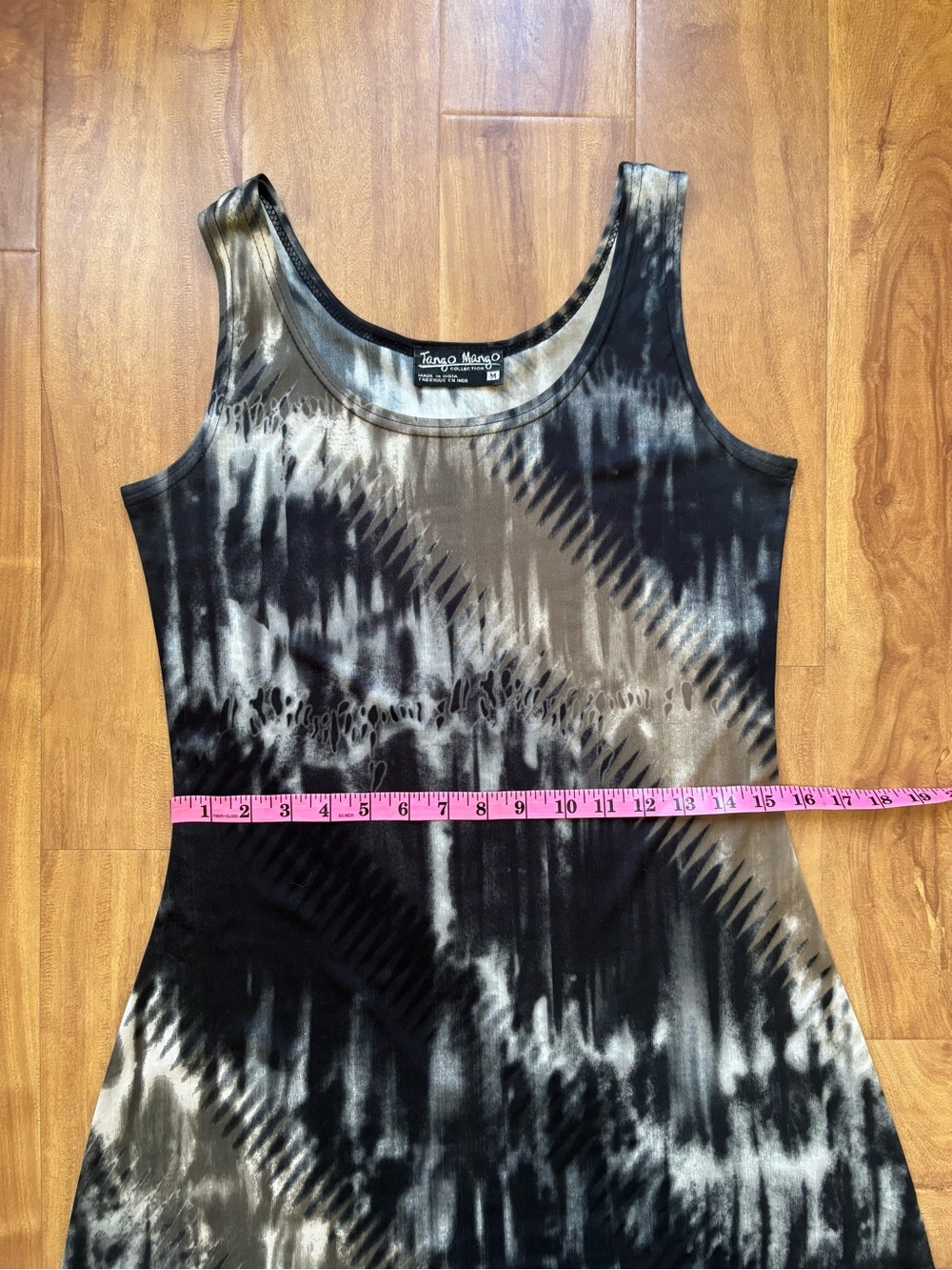 Vintage Black and Gray Tie-Dye Mini Dress - Picture 9 of 13